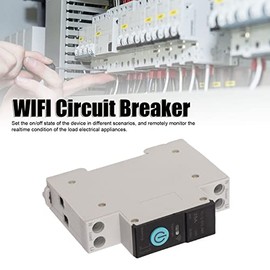 Disyuntor de Carril Din Interruptor WIFI Inteligente Control Remoto de Teléfono Móvil Inalámbrico Función de 3 Modos de Sincronización para Electrodomésticos Adecuado para el Hogar(25A)