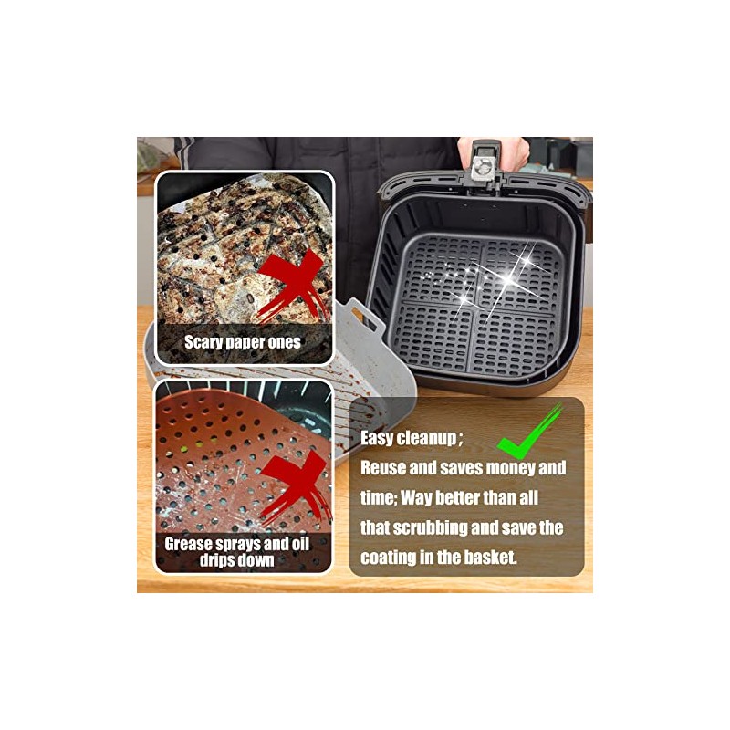 Golden Associate Silicone Liners for Air Fryer - 2 Pack