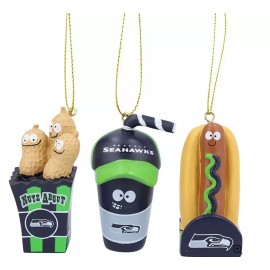 Team Sports America Seattle Seahawks Snack Pack Resin Ornament Set Team Sports America