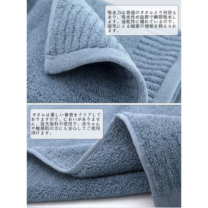 TMVOK Hand Towels, Set of 6, Solid, Stylish, 100% Cotton,