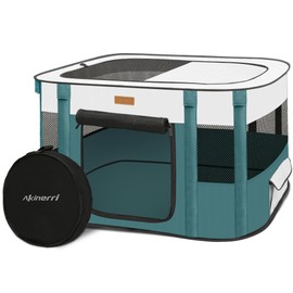Dog Playpen - Foldable Cat Play Pens for Pubby,Kitten, Rabbit,Portable Pet Tent with Carring Bag for Indoor/Outdoor Travel Camping (Blue-Medium)