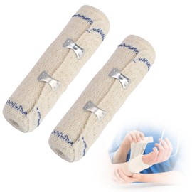 Elastic bandage for effective support, compression wrap with self-closure for legs, knees, ankles, wrists, elbows and shoulders (2 pieces, 15 cm x 4.5 metres)