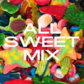 1lb Assorted Sweet & Sour Gummy Candy Mix Sour Gummy Candies Sweet Gummies Blue Raspberry Peach Strawberry Watermelon Apple Cotton Candy - 1lb Mix Options: All Sweet 1lb Mix