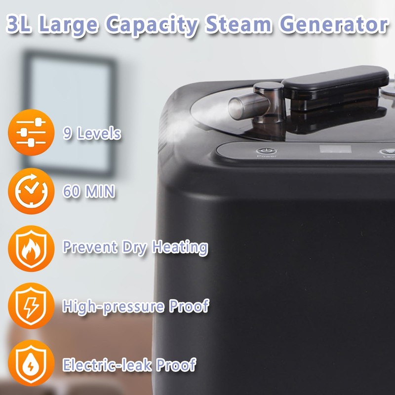 3L Sauna Steamer Machine, Portable Sauna Steamer, 1200W Steam Generator