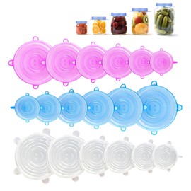 Silicone Stretch Lids 6-Pack Small for Fresh Food Storage - Seal in Flavors, Keep Food Fresh and Reduce Waste (pink)