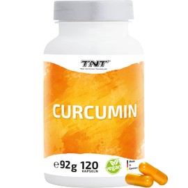 TNT Curcumin (120 Capsules) • Turmeric Capsules High Dose • Natural & Pure Curcumin + Piperine • Anti-Inflammatory Curcuma • 100% Vegan Curcuma Capsules