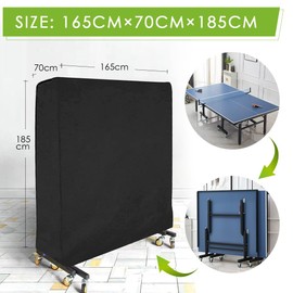 Ranikeer Table Tennis Table Cover, Waterproof, Windproof, UV-Resistant, Heavy Duty, Tear-Resistant, Oxford (165 x 70 x 185 cm)