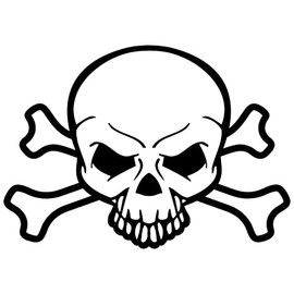 Samunshi® Pirate Skull Sticker Bone 10 x 7 cm