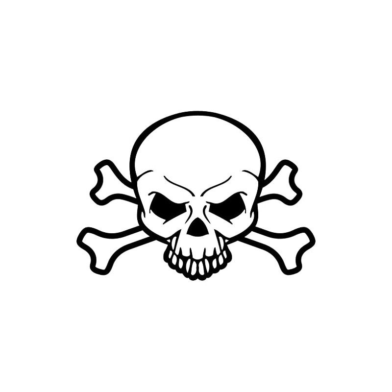 Samunshi® Pirate Skull Sticker Bone 10 x 7 cm