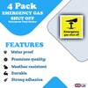 4 Pack - Emergency Gas Shut Off Sticker - Gas