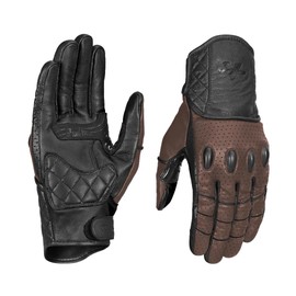 ViaTerra Fuel - Retro Classic Motorcycle Gloves | All Leather Construction I Good Grip & Tactile Feedback I Touchscreen Compatible (Brown, 2XL)
