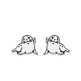Lywjyb Birdgot Seal Jewelry Seal Earring Baby Seal Stud Earring Nature Inspired Animal Earrings Gift for Sister (Baby Seal Stud er CA)