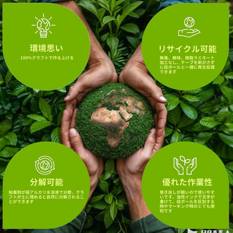 ADHES Eco Biodegradable Craft Tape Fragile Tape Paper Tape 50mm