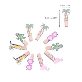 KOMBIUDA 10pcs Wooden Photo Clips Rope Craft Holders Strong Elegant Photo Decor for Wall or Home for Craft Projects