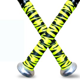 ALIEN PROS Bat Grip Tape for Baseball 0.5 MM (2 Pack, Neon Tiger) – Precut and Pro Quality Bat Tape – Wrap Your Bat for an Epic Home Run - Replacement for Old Baseball bat Grip