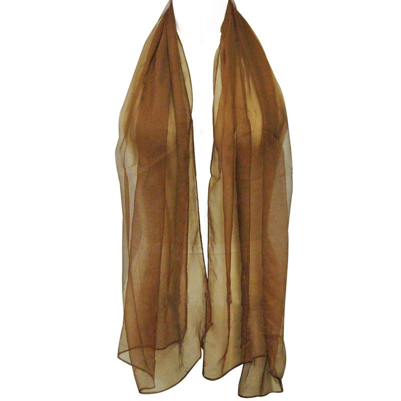 Wrapables Solid Color Silk Long Scarf, Brown