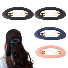 Barrette Hair Clips,4 Items Barrette Hair Clips Women, Large Hair Barrettes for Womens, Elegant French Clip Barrettes,French Barrette Hair Clip for Thick and Thin Hair