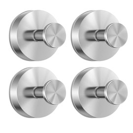 MQZAYZ Stainless Steel Suction Cup Hooks for Bathroom Bathroom Coat Hook Towel Hooks Robe Hook with Silver Brushed Finish (4Pick)