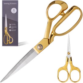 10 Inch Sewing Scissors For Fabric Cutting,Zinc Alloy Handle,Sharp Stainless Steel Blades,Fabric Scissors For Dressmakers Craft Decorate