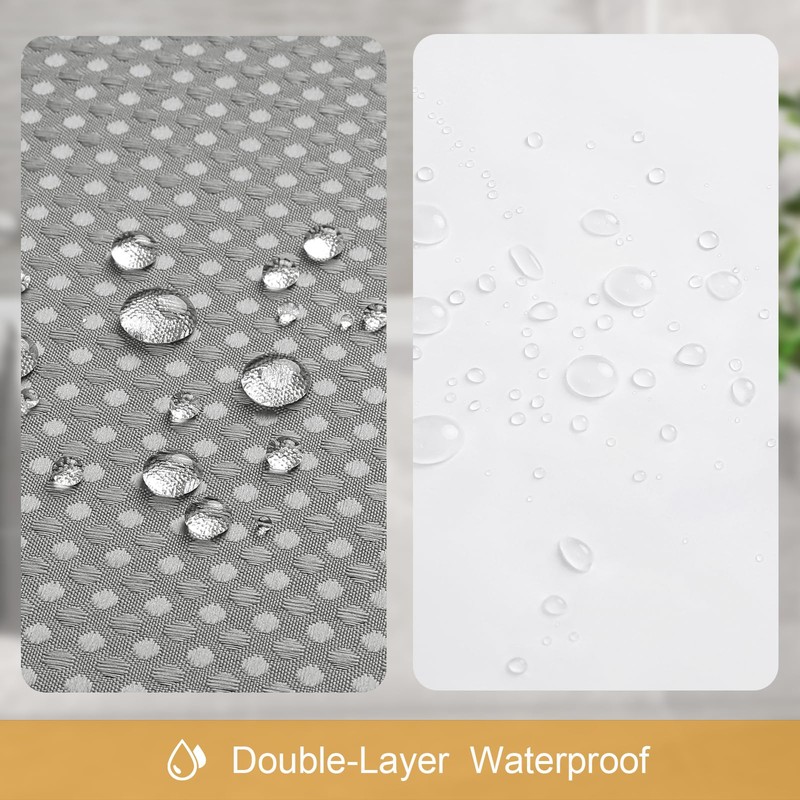 Craidlela 3 in 1 Shower Curtain Set, Grey Waffle Shower