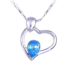 Alilang Collar con colgante en forma de corazón con cristales de,