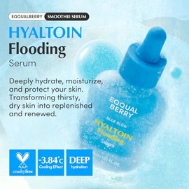 EQQUALBERRY Hyaltoin Flooding Smoothie Serum 30 ml | Suero Hidratante con 11 Ácidos Hialurónicos + Ectoin, efecto calmante y refrescante