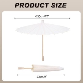 sourcing map 6 Pcs Paper Umbrellas,30cm Paper Parasol Umbrella DIY Oiled Paper Painting Umbrellas for Photography Props Craft Party Wedding Decoration,White