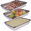 3 Pcs Steel Containers with Lids,Stainless Steel Storage Containers