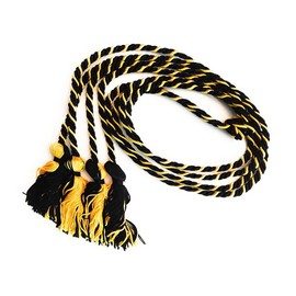 HEPNA Cordones de graduación Hechos a Mano (Negro/Dorado, 2 Unidades)