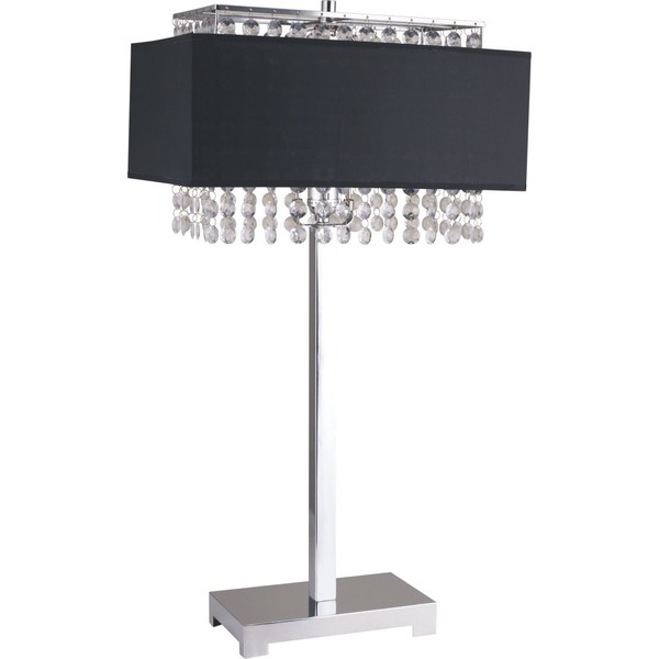 SH Lighting 27.5" Contemporary Table Desk Lamp with Hanging Crystals