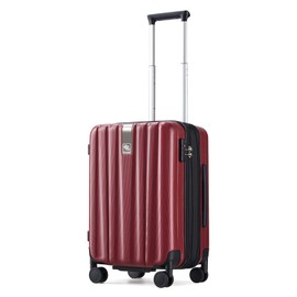 Hanke 20 Inch Expandable Carry on Luggage 22x14x9 Airline Approved Lightweight PC Hard Shell Suitcases with Wheels Tsa Luggage Rolling Suitcase Travel Luggage Bag for Weekender(Burgundy)