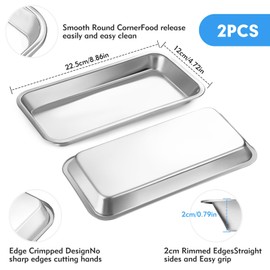 2PCS Metal laboratory supplies trays, stainless steel trays, dental clinical trays, Metal Tray Surgical Sterilization