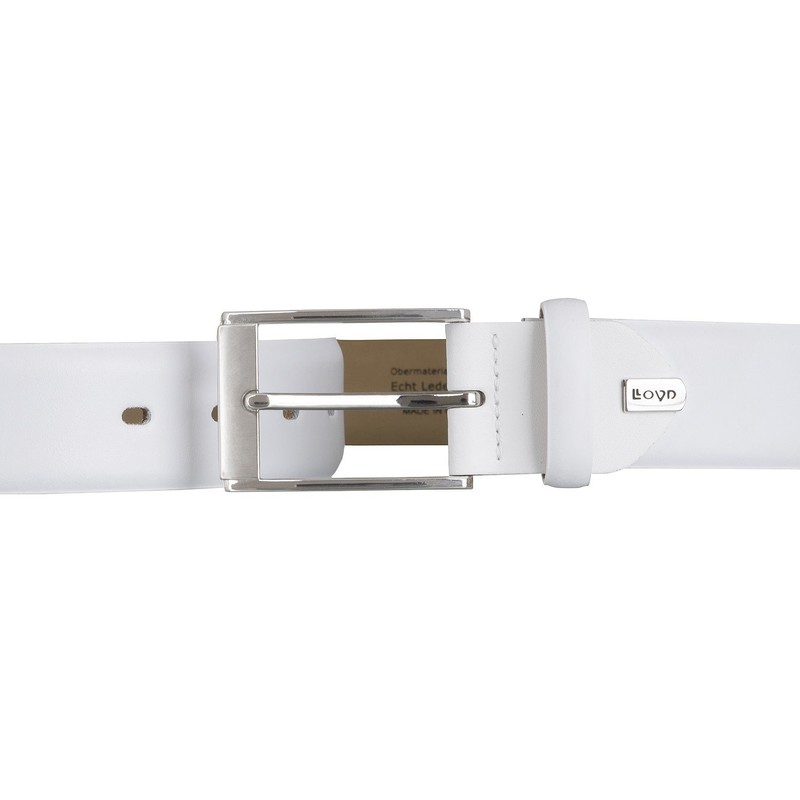 LLOYD Leather Belt-White - White - 44 IN