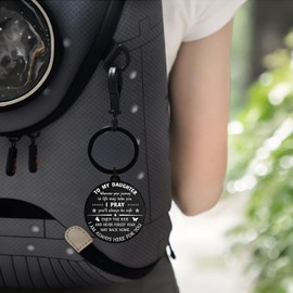 Daughter Birthday Gift Ideas, Daughter Gifts from Mom, Daughter Keychain for Teen Girls, Don't Do Stupid Keychain, Gag Birthday Gift Ideas, Christmas Gift, Back To School, Black, Small