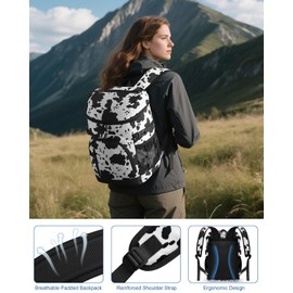 Pritent Cooler Backpack Insulated Waterproof,30 Cans Backpack Coolers Leakproof Lunch Backpack for Men Women Portable Soft Cooler Bag for Beach Camping Travel Picnic, Cowprint