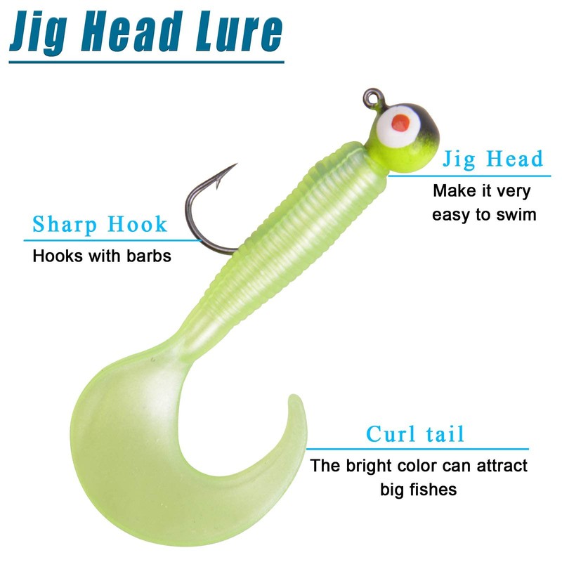 Weiche Angelköder mit Haken, Jig-Köder, weicher Wurmköder aus Silikon, Set