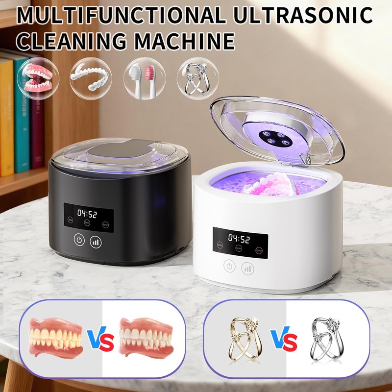 Ultrasonic denture cleaner, Retainer Cleaner Machine for Dentures, Mouth Guards,