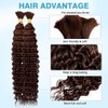 Chocolate Brown Human Braiding Hair Deep Water Wave Bulk Human