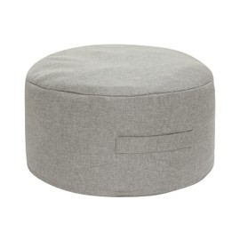 Tobest Futon Storage Bag, Cushion, Futon Storage, Solid Color, Stylish, Cushion, Wash, Blanket, Clothes, Backrest, Cushion, Round Type, 22.8 x 22.8 x 11.0 inches (58 x 58 x 28 cm), Gray