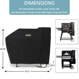 JIESUO Grill Cover for Masterbuilt Gravity Series 560/800 Grills, Heavy Duty Waterproof Grill Cover for Masterbuilt Smoker Grills