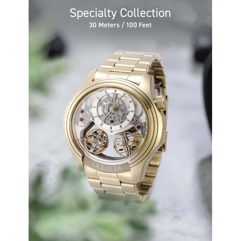 Invicta Specialty Men 46mm Stainless Steel Gold Gold dial PC21AF