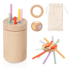 Orizizhic Montessori Toys for 1 Year Old, Wooden Busy Board Color Building Blocks Busy Board for Toddlers, Motor Skills Toys Sensory Toys for Toddlers Preschool Educational 2 3 Years Old Boys Girls