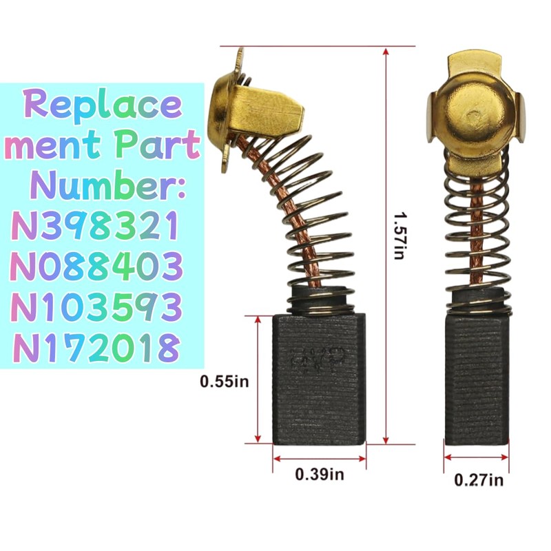 8PCS N398321 N398327 N103592 N088403 Carbon Brushes Compatible with Dewalt