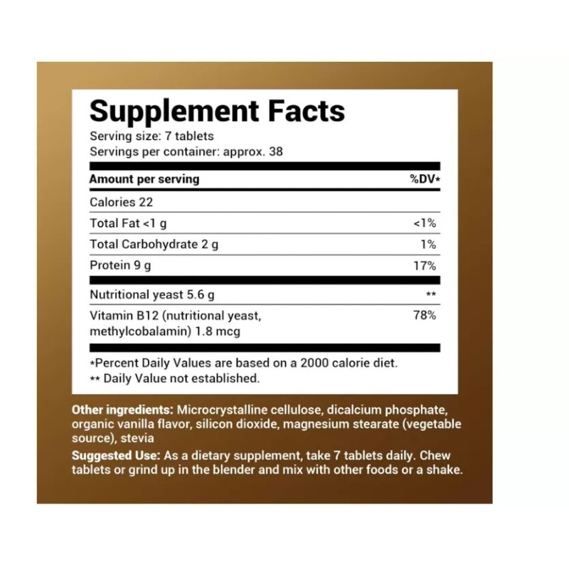 Dr. Berg's Nutritional Yeast Tablets, All 8 B Vitamin Complex,