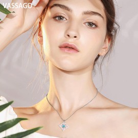 VASSAGO Witches Knot Necklace with Turquoise Stainless Steel Magic Witch Knot Celtic Knot Witchcraft Necklace Irish Wiccan Pagan Jewelry for Women (silver celtic knot necklace)