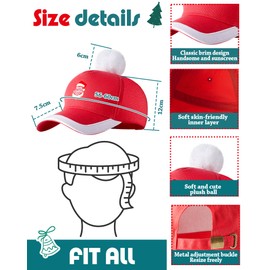 Hicarer Christmas Santa Baseball Cap 2 Pieces Xmas Hats for Adults Red Christmas Baseball Cap Vintage Santa Baseball Hat(Classic Style)