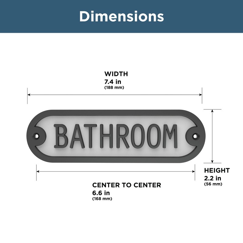 Franklin Brass Derby Bathroom Door Sign Metal Interior Door Plaque