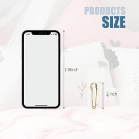 5 Pcs Gold Safety Pins, 2 Inch Large Safety Pins Heavy Duty Safety Pin for Costumes Blankets Crafts