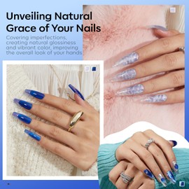 Modelones Gel Nail Polish Set 2 Colors Blue Glitter Cat Eye Gel Nail Polish Galaxy Dark Blue 9D Nail Gel Polish With Magnet Light Blue White Shimmer Pearl Soak Off Led Nail Art Gel DIY Salon For Women