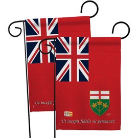 Ontario Garden Flags 2pcs Pack Regional Canada Provinces Canadian Territories Region Country Particular Area Small Decorative Gift Yard House Banner Made In USA 13 X 18.5